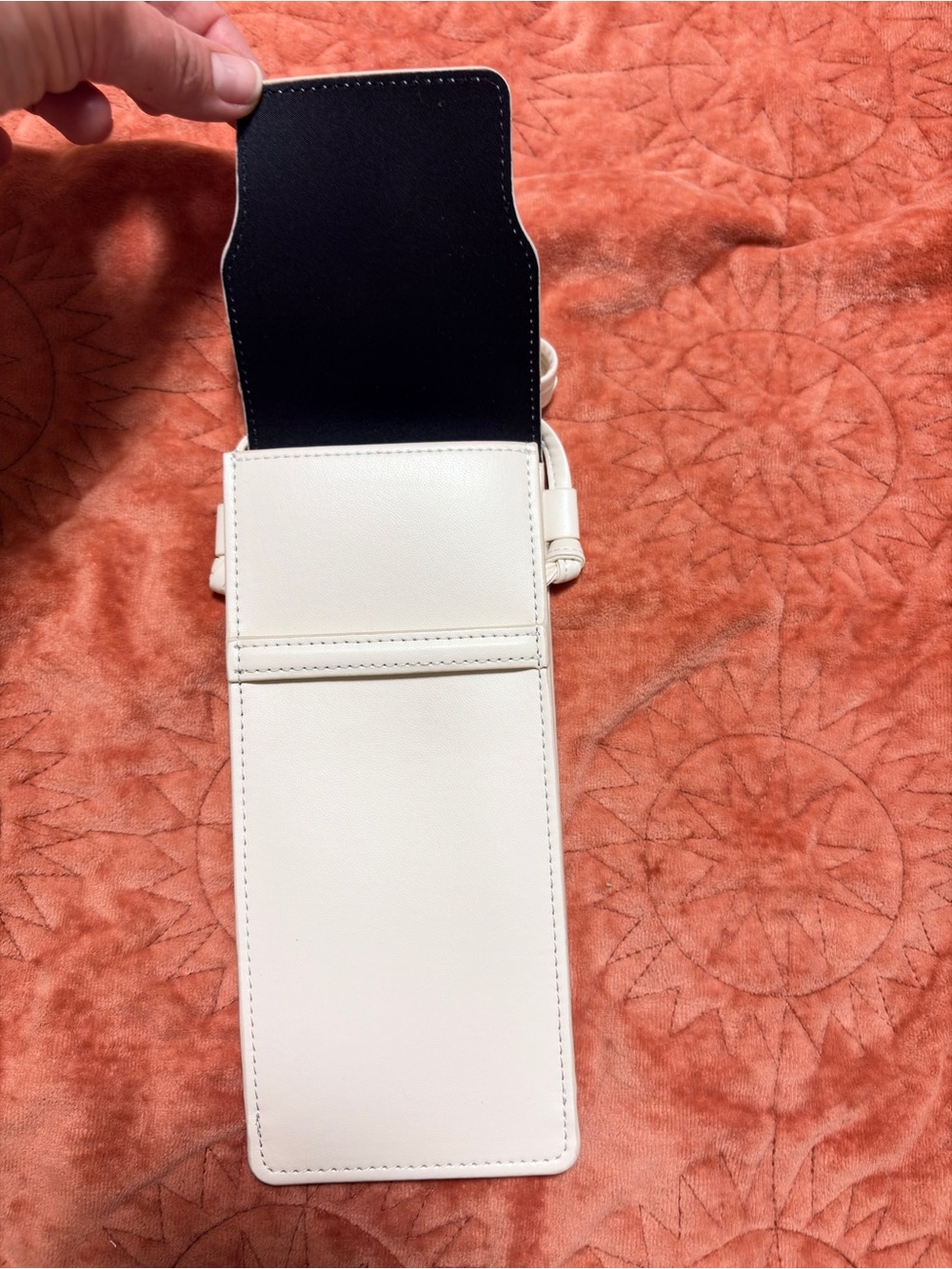 Celine Phone Pouch Crossbody Off White Leather Mini Bag Case New - Picture 8 of 12